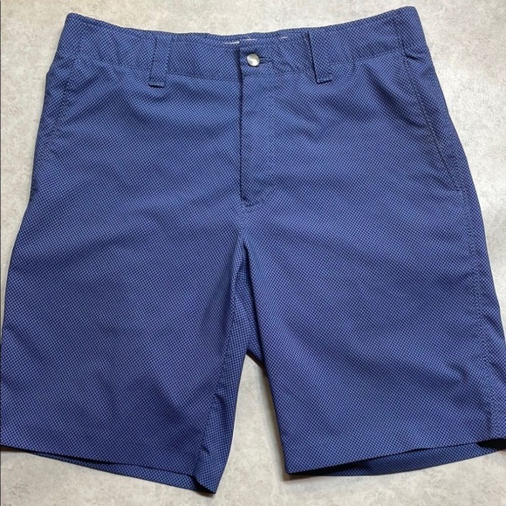Callaway Mens Poly/elastane Blend Golf Shorts Blue/Black Sz 32